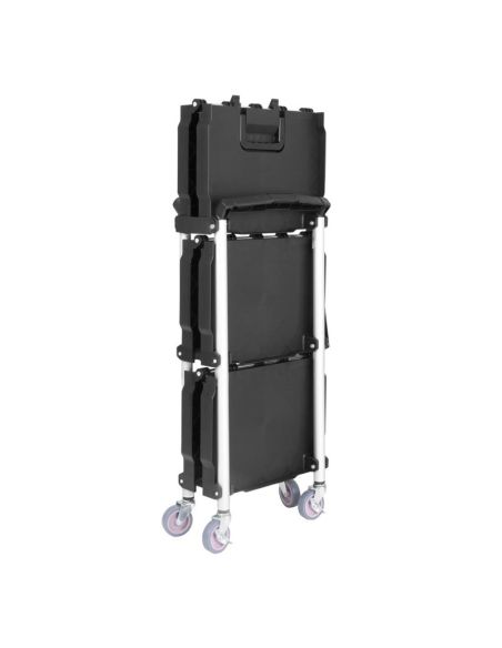 Petit chariot pliant en polypropylène Vogue 3 niveaux noir