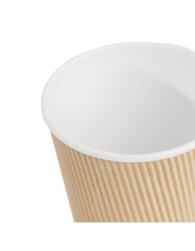 Gobelets boissons chaudes kraft paroi isolante ondulée Fiesta Recyclable 340ml (lot de 25)