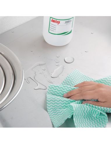 Chiffons non tissés Jantex verts (rouleau de 100 chiffons)