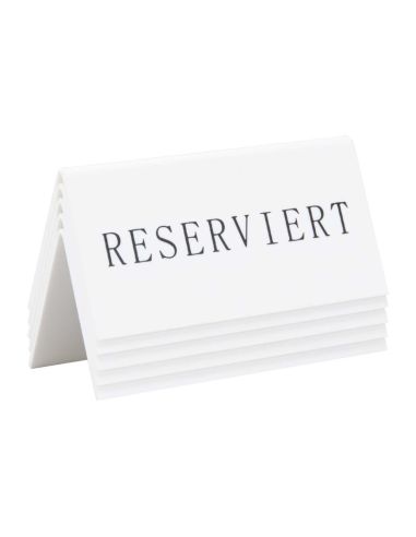 Chevalets table réservée Securit "Reserviert" (lot de 5)