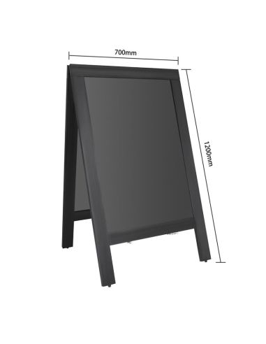 Panneau de trottoir avec cadre en bois noir Olympia 700x1200mm