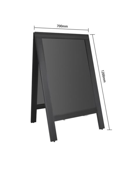 Panneau de trottoir avec cadre en bois noir Olympia 700x1200mm