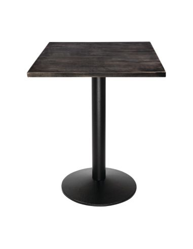 Plateau de table carré pré-percé vintage noir Bolero 700mm