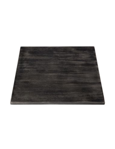 Plateau de table carré pré-percé vintage noir Bolero 700mm