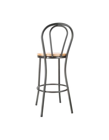 Tabouret haut Bolero Clarisse gris métal