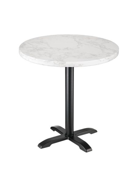 Plateau de table rond effet marbre Bolero blanc 600mm