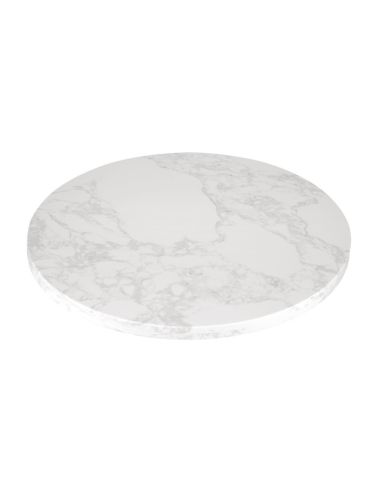 Plateau de table rond effet marbre Bolero blanc 600mm
