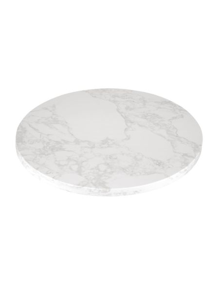 Plateau de table rond effet marbre Bolero blanc 600mm