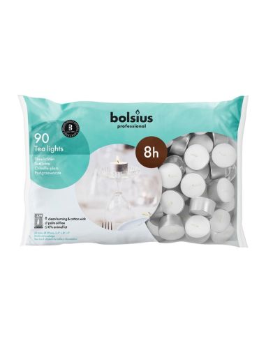 Bougies chauffe-plat professionnelles Bolsius 8 heures (lot de 90)