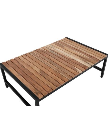 Table basse en acier et acacia Bolero 1 200x800mm