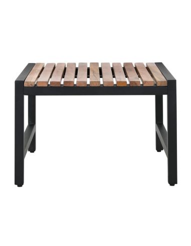 Tabourets de bar bas en acier et acacia Bolero (lot de 4)