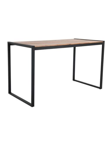 Table de bar industrielle en acier et acacia Bolero 1800x900mm