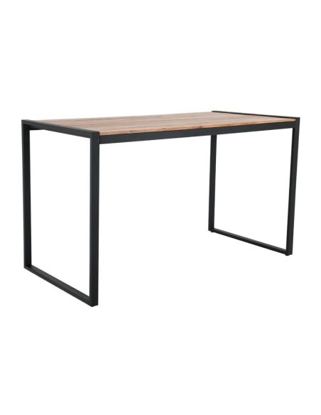 Table de bar industrielle en acier et acacia Bolero 1800x900mm
