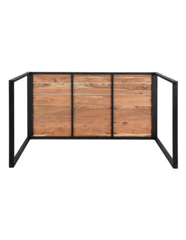 Table de bar industrielle en acier et acacia Bolero 1800x900mm