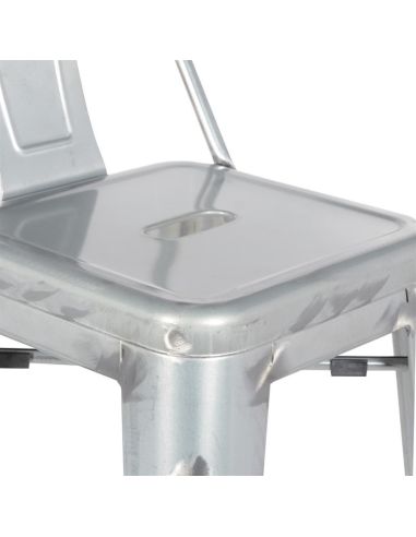 Tabouret haut en acier galvanisé avec dossier Bolero Bistro (paquet de 4)