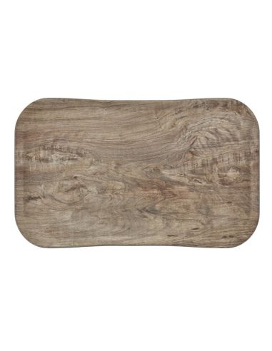 Plateau rectangulaire polyester aspect bois Cambro Century 32x53cm chêne clair