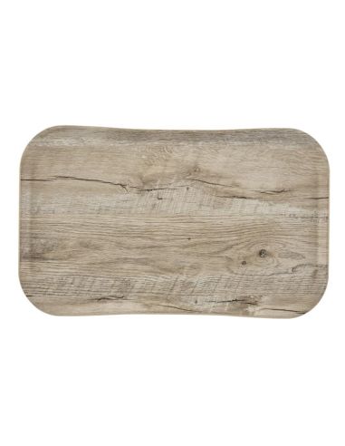 Plateau rectangulaire polyester aspect bois Cambro Century 37x53cm chêne clair