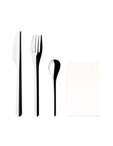 Sets de couverts jetables légers en inox Comas (lot de 50)