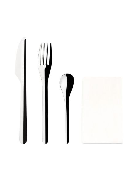 Sets de couverts jetables légers en inox Comas (lot de 50)