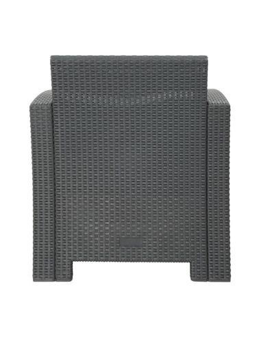 Ensemble fauteuils et table en rotin PP Bolero gris