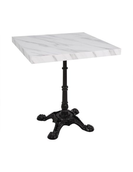 Plateau de table carré pré-percé Bolero effet marbre 700 mm