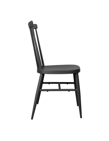Chaises en aluminium Bolero Windsor noires (lot de 4)