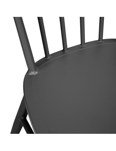 Chaises en aluminium Bolero Windsor noires (lot de 4)