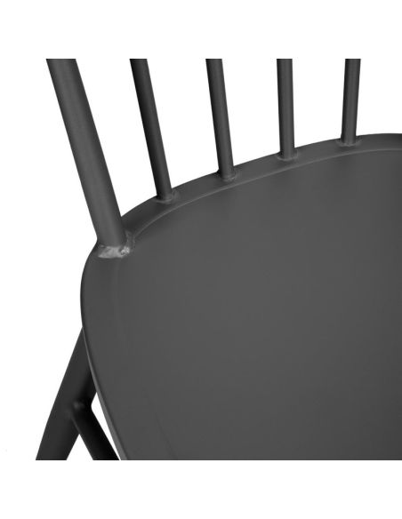 Chaises en aluminium Bolero Windsor noires (lot de 4)