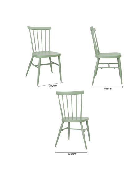 Chaises en aluminium Bolero Windsor vertes (lot de 4)