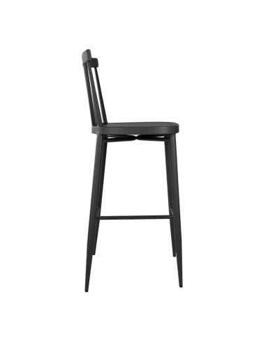 Tabourets hauts en aluminium Bolero Windsor noirs (lot de 2)