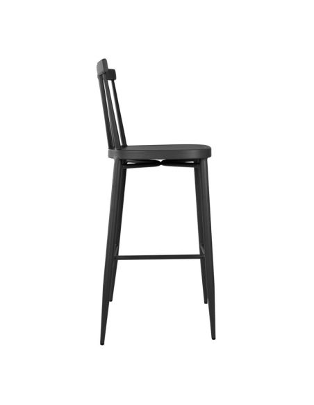 Tabourets hauts en aluminium Bolero Windsor noirs (lot de 2)