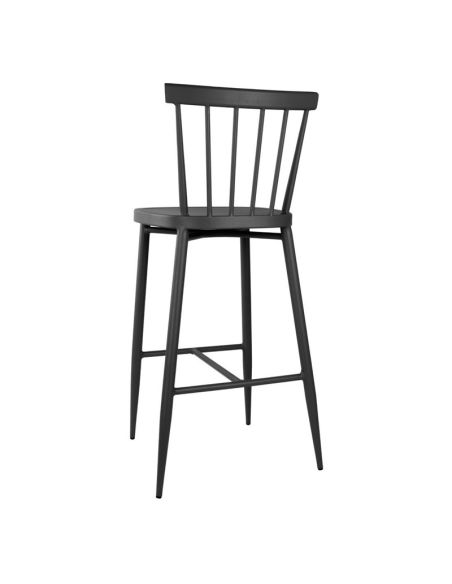 Tabourets hauts en aluminium Bolero Windsor noirs (lot de 2)