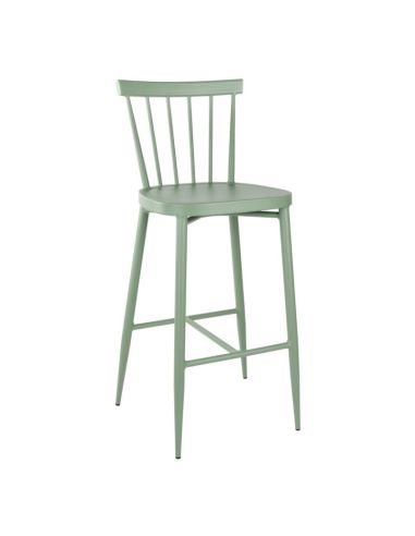Tabourets hauts en aluminium Bolero Windsor verts (lot de 2)