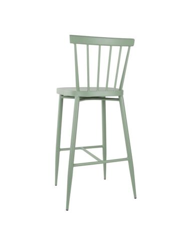 Tabourets hauts en aluminium Bolero Windsor verts (lot de 2)