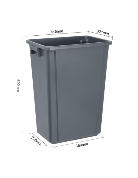 Poubelle Jantex Slim grise 60L