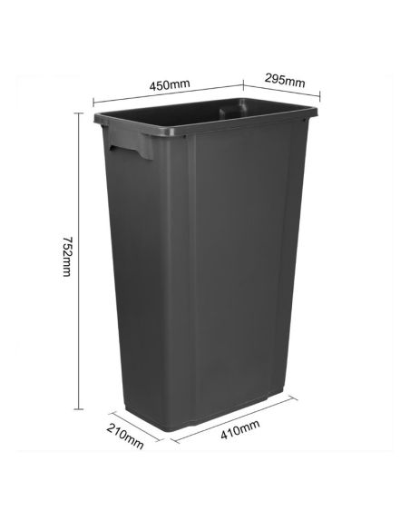 Poubelle Jantex Slim noire 80L