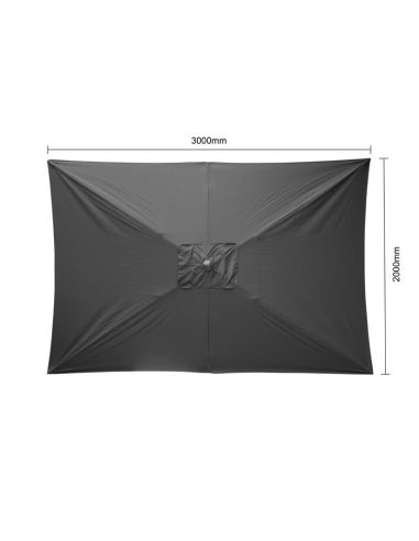 Parasol rectangulaire Bolero Seville 2x3m noir