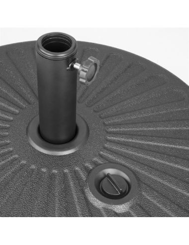 Pied de parasol en plastique noir Bolero 40L (rempli)