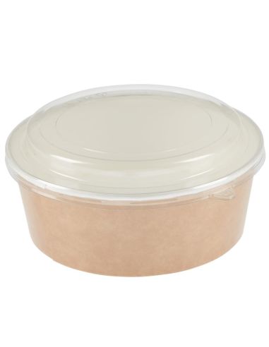 Pots alimentaires kraft recyclables avec couvercles Colpac 1300ml (lot de 150)