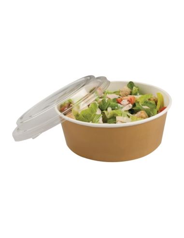 Pots alimentaires kraft recyclables avec couvercles Colpac 1300ml (lot de 150)