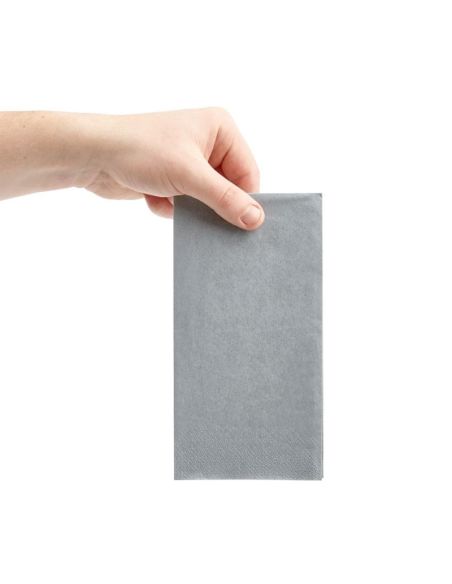 Serviettes dîner 2 plis format 1/8 Fiesta Recyclable 400mm grises (lot de 2000)