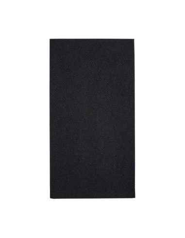 Serviettes de table Airlaid pliage en 8 Fiesta Recyclable Premium Tablin noires 40x40cm (lot de 500)