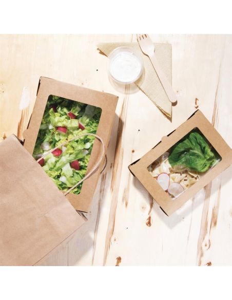Boîtes salade avec fenêtre PET Fiesta Recyclable 700ml (lot de 200)