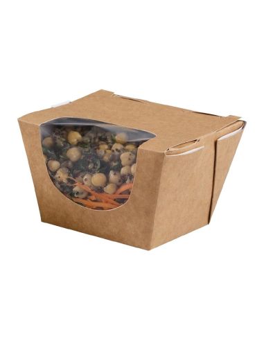 Boîtes salade kraft profondes compostables Zest Colpac 900 ml (lot de 250)