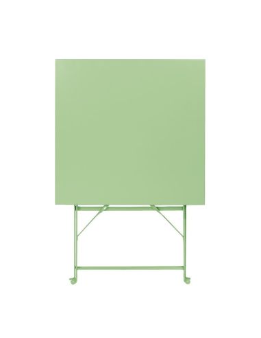 Table de terrasse carrée pliante en acier Bolero vert clair 600 mm
