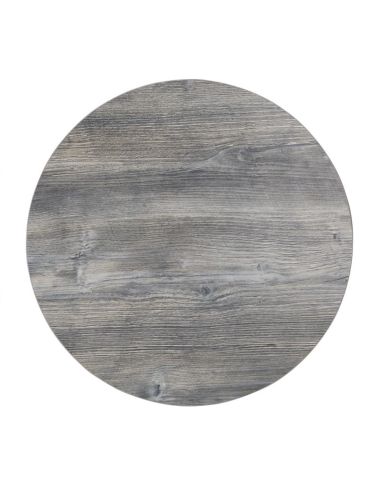 Plateau de table rond pré-percé en mélamine Bolero gris 600 mm