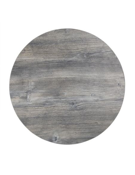 Plateau de table rond pré-percé en mélamine Bolero gris 600 mm