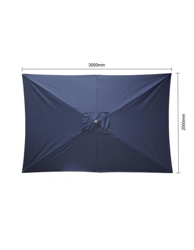 Parasol rectangulaire Bolero Seville 2x3m bleu marine