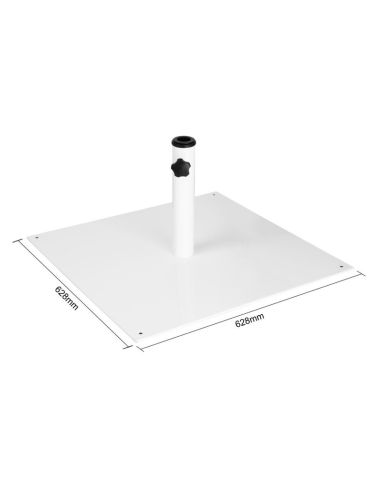 Pied de parasol plat en métal Bolero blanc 18kg
