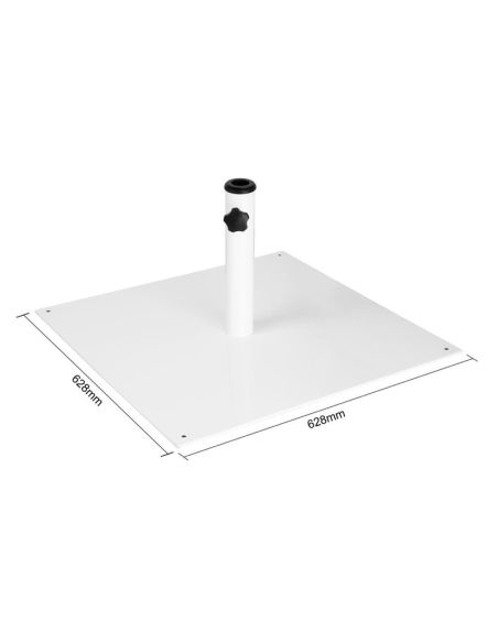 Pied de parasol plat en métal Bolero blanc 18kg